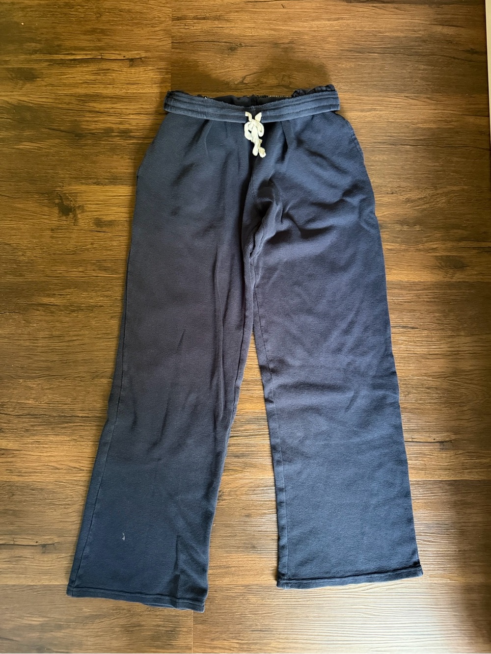 John Galt Anastasia Navy Waffle Knit Sweatpants